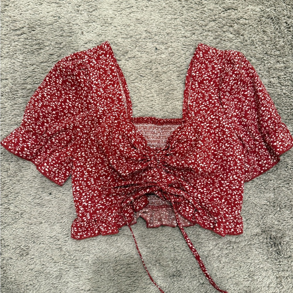 SHEIN Red Floral Blouse